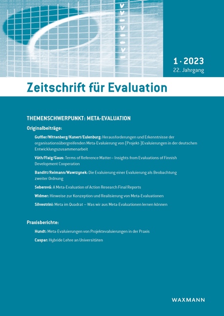 Hinweise zur Konzeption und Realisierung von Meta-Evaluationen